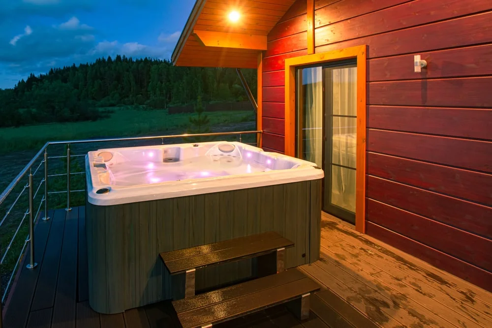 using hot tub in night