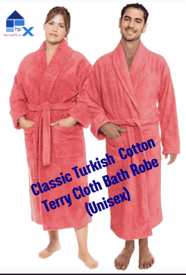 Classic Turkish Cotton Terry Cloth Bath Robe