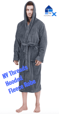 NY Threads Men’s Hooded Fleece Robe