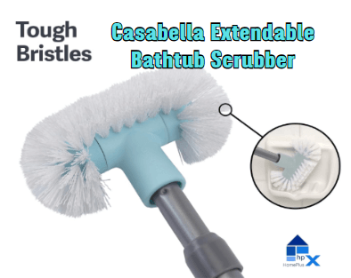 Casabella 14359 Extendable Graphite Aqua Bathtub Scrubber