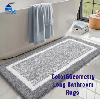 Color&Geometry Simple and Stylish Long Bathroom Rugs Runner