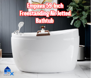 Empava 59-Inch Freestanding Air Jetted Bathtub
