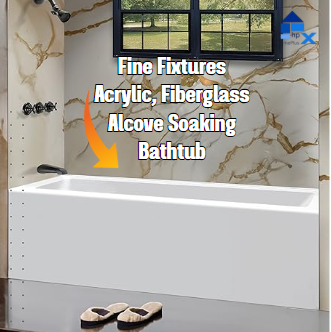 Fine Fixtures Acrylic Fiberglass Alcove Soaking Bathtub