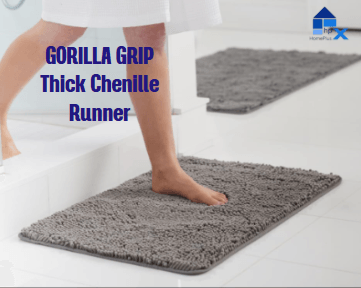 GORILLA GRIP Bath Rug Mat Thick Soft Absorbent Chenille