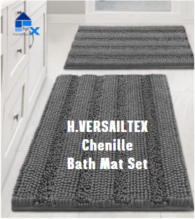 H.VERSAILTEX Chenille Bath Mat Set