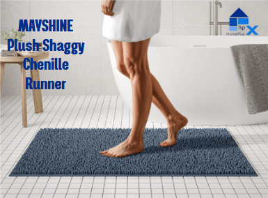 MAYSHINE Plush Shaggy Chenille Bath Mat