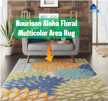 Nourison Aloha Indoor Outdoor Floral Blue Multicolor Area Rug