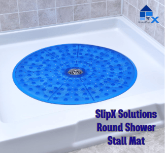 SlipX Solutions Blue Round Shower Stall Mat