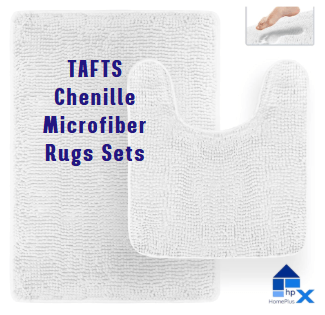TAFTS Chenille Microfiber Bathroom Rugs and Mats Sets