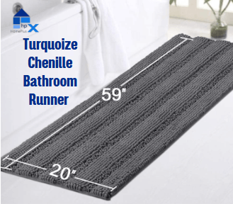 Turquoize Bathroom Runner Area Chenille Rug