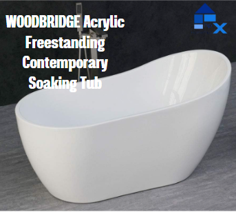 WOODBRIDGE Acrylic Freestanding Contemporary Soaking Tub