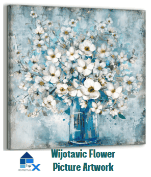 Wijotavic Bathroom Wall Decor - Blue Flower Picture Artwork